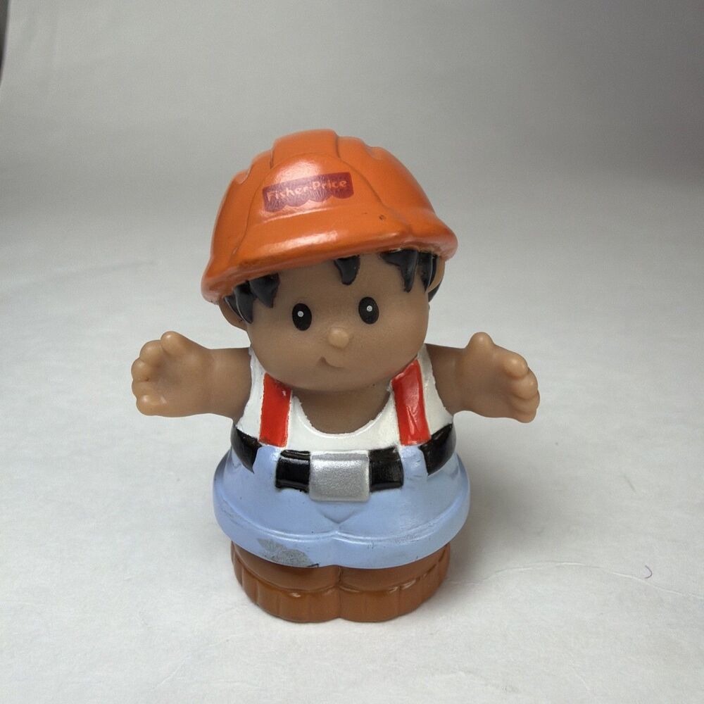 Vintage 2000 Fisher Price Little People Hispanic Construction Boy Rare
